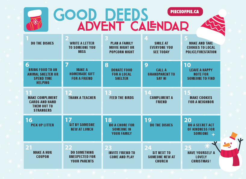 good deeds advent calendar